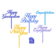 STL00703-1.png Cake Toppers for 5 occasions