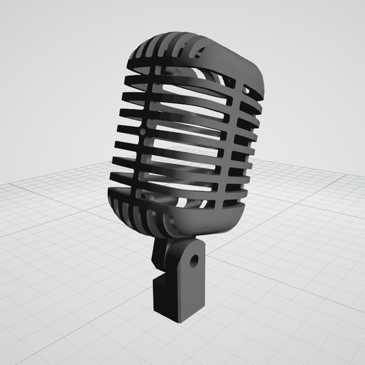 3D view.png Fichier STL gratuit Conception d'un ancien boîtier de microphone・Plan pour imprimante 3D à télécharger, w3de