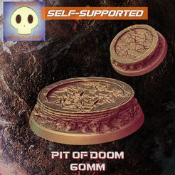 Diapositiva9-02.jpeg Fichier STL Pit of the Doom (socle décoré 60mm// Monde abandonné)・Modèle à imprimer en 3D à télécharger