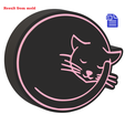 STL00704-2.png Sleepy Cat Bath Bomb Mold