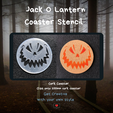 Cork Coaster Clips onto 100mm cork coaster Get Creative SRA Lh ASS NAC ca) ee 1) Jack O Lantern  - HALLOWEEN ROUND COASTER STENCIL - CLIP ON - FITS 100MM ROUND CORK COASTER