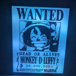 382959784_10159372884392085_6917240814780291382_n.jpg Monkey D. Luffy One Piece Wanted Poster, LED Light Box