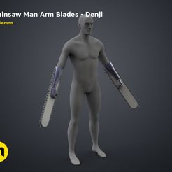Chainsaw-Man-Arm-Blades-01.jpg Fichier 3D Lames de bras de l'homme tronçonneuse - Denji・Plan imprimable en 3D à télécharger, 3D-mon