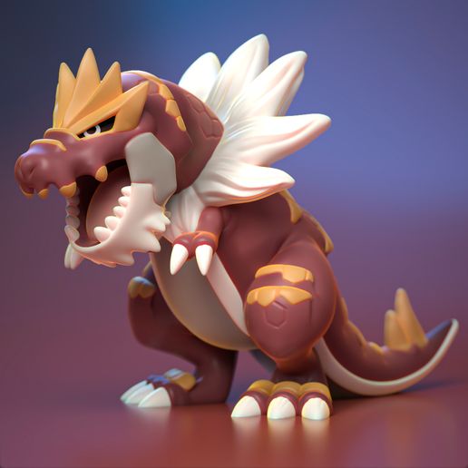 High Quality Tyrantrum Miniature - 3D Printable STL Model For Tabletop Gaming and Display 3D model preview