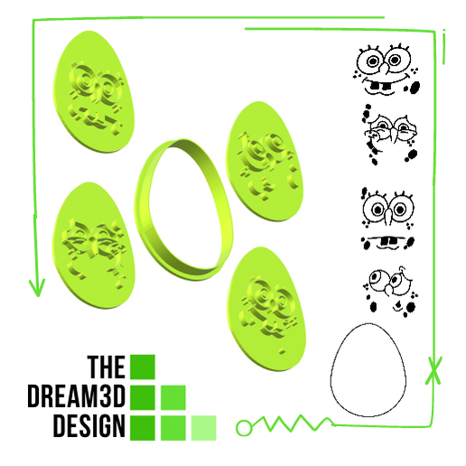 EGGS SHAPPED BOB COOKIE CUTTER/ COOKIE CUTTER 3D model