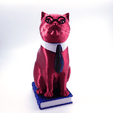murphy_single_2.png Murphy The Library Cat (with secret book box) -Single Material Package (Complete Single Material Model)
