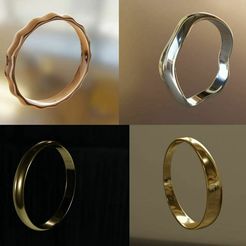 Collage.jpg Free STL file Free Ring Band Set・Model to download and 3D print, rossben