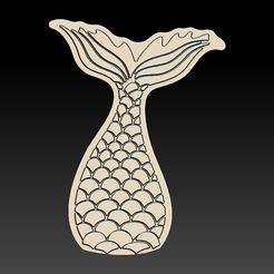 Mermaid-Tail-Frilled.jpg MERMAID TAIL FRILLED FOR CNC OR BATH BOMB MOULD, MOLD