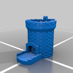 63e676ed-0b82-4492-bb1f-7977e3d45ecc.png 3d printable dice tower with mini hand powered dice catapult on top