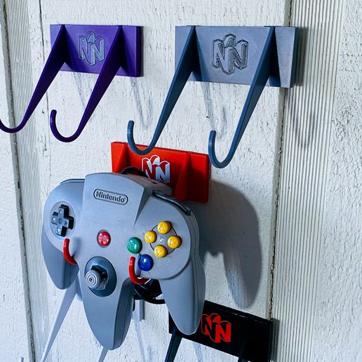 🎲 Nintendo 64 Controller Wall Mount Multicolor or No Logo・ STL