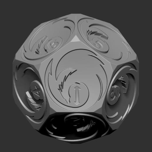 Draconic Dice D12 - 3D model önizlemesi