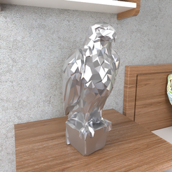 13.effectsResult.png STL file Eagle Sculpture LowPoly・Model to download and 3D print