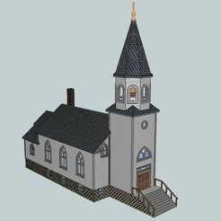 852e0cad-fa24-4b1f-9010-355b0be07b71.jpg Free STL file HO Scale Bruce Valley Church・3D printable object to download