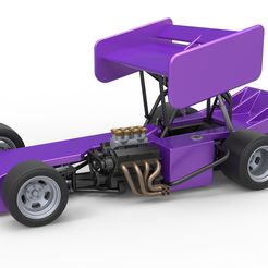 1.jpg Diecast Supermodified front engine Winged race car Scale 1:25