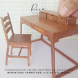 scandinavian-AMARA-inspired-LA-SALLE-DESK-miniature-furniture-7.png Miniature Amara-inspired La Salle Desk with IKEA-Inspired Jokkmokk Chair, Miniature Study Table With Chair, Miniature Office Desk