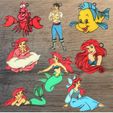 Ariel-ConvertImage.jpg Set of 8 Disney ornaments The Little Mermaid