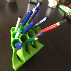 Telescopic_Honeycomb_pen_holder5_display_large.jpg STL-Datei Telescopic Honeycomb pen-holder kostenlos・3D-Drucker-Design zum herunterladen