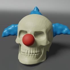 Skull-Pic-5.png 3D file Clown Skull Multi Color Easy Print・3D printable design to download