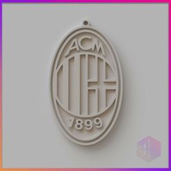 LLAVERO_MILAN-FINALE.jpg Archivo STL LLAVERO AC MILAN・Diseño para descargar y imprimir en 3D