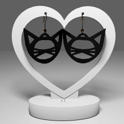 r1.jpg Archivo STL Pendientes de mandala 40- Pendientes de gato bonito・Objeto para impresora 3D para descargar