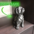 dog_piggy_title.png Adorable Low Poly Puppy Piggy Bank - NO SUPPORTS REQUIRED TO PRINT