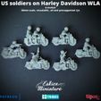 Juin-2023-3D-pack-2.jpg US soldiers on Harley Davidson WLA - 28mm