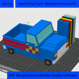 05.png Voxel Pickup Truck - Multicolor Print and STL - 8-bit Pixel Art - Voxel Art