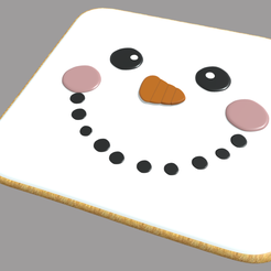 Snowman_Cookie_Render_01.png STL-Datei Weihnachtsplätzchen // Design 06・3D-Drucker-Vorlage zum herunterladen
