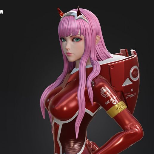 🗿 Zero Two From Darling In the FranXx 3D print model・ 3D File - Main Image