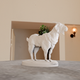 goat-statue-planter-2.png Indian goat planter pot flower vase stl 3d print file