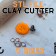 Polymer-Cutter-5.png Ghost Polymer Clay Stud Cutter | 5 Sizes | Digital STL File | 3D Printing