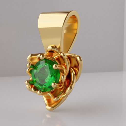 Lily pendant with 5mm Stone 3D model