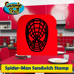 Spider-Man-1-Face-Sandwich-Stamp.png STL file Spider-Man (Original Trilogy) Sandwich Stamp・3D printable model to download, CosmicSkull