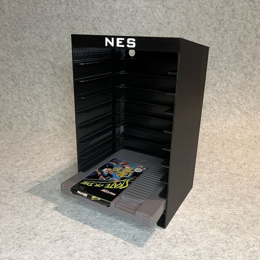 Wall stand holder for 10 NES games cartridges (8-bit Nintendo)