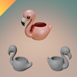flamingo-planter-1.png Flamingo Planter or Mug – STL and Textured GLB File for 3D Printing, Animal Home Decor, Cute Garden Accessory, and Gift Idea