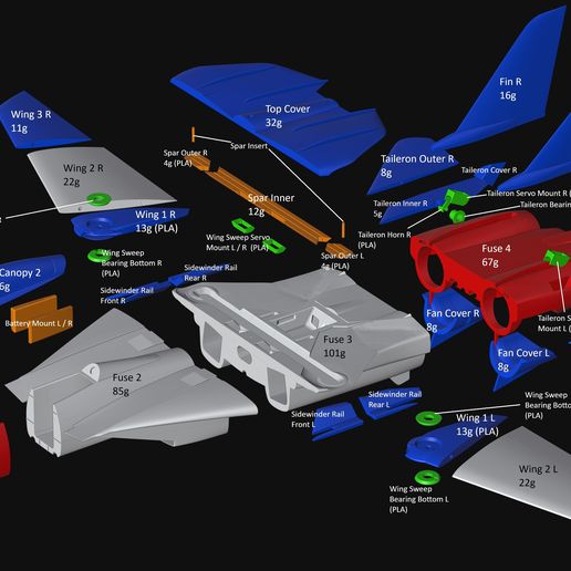 Full-Arrangement-With-Weights.jpg F-14 RC Aircraft (Twin 50mm Fan, 1050mm span)