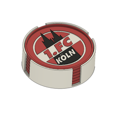 full.png Archivo STL Coaster / Untersetzer FC Köln・Diseño para descargar y imprimir en 3D