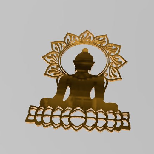 buddha wall art poster 3D model