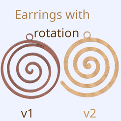Earrings with rotation © v1 v2 Archivo STL Pendientes con rotación (¡dos archivos!)・Modelo de impresora 3D para descargar, raimoncoding