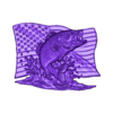 fish us flag cnc model.obj American Bass Fishing cnc model