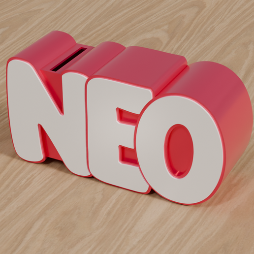 STL Files, Personalized Piggy Bank "NEO" - Multi-Color 3D Print with Lock & Key, Gift for Newborn, Baptism, Birthday