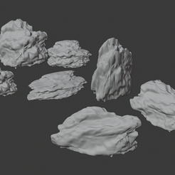 Boulders.png Fichier 3D Ensemble de blocs volcaniques Pulp à l'échelle 28 mm・Plan pour imprimante 3D à télécharger