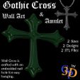 Gothic-Cross-IMG.jpg Cruz gótica de parede e colar Amuleto Decoração celta medieval
