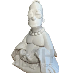 Buda_Blanco_2H_1.png Download free STL file Homero Buda Los simpsons - Homer Buddha The Simpsons • 3D printing model, 2HDecoracion