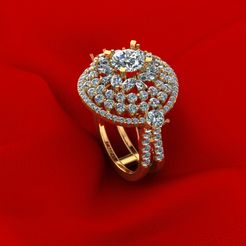 33321.jpg STL file Round Fashion Diamond Ring R1・3D printer model to download