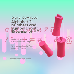 Covers.png Numbers and Symbols Font 2 Stamp Stl Files - STL Digital File Download- 3 sizes alphabet