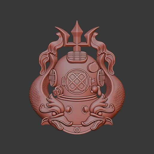 Master class diver US Army 3d relief .stl file