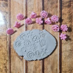 Setx12-2.jpg STL-Datei BLUMEN MINI-STEMPEL - MINI-BLUMEN-STEMPEL-SET X 12-2・3D-Drucker-Vorlage zum herunterladen