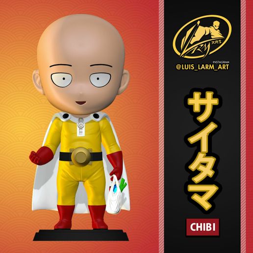 Render-Cults3D-1.jpg Saitama Chibi One Punch Man