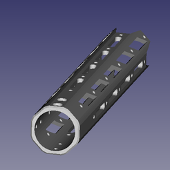 Anotación 2020-05-06 101241.png STL-Datei Gisel style hand guard for M4 style replicas, has 4mm holes so that when this print is reviewed with a metric 5 male and you can put the rails or if not anchored in the lances with nuts, you have both options, (the holes are made to fit perfectly in the rails that have a center hole to center hole 52mm), as well as the hand guard attachment holes have to be reviewed at metric 5. The diameter of the handguard hole is 40 and it is 300mm long. If in doubt, don't hesitate to ask. kostenlos・3D-Drucker-Modell zum herunterladen